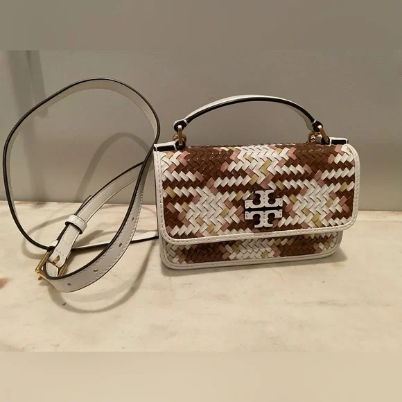 Tory Burch Thea Crossbody in multiwoven leather - Picture 1 of 9